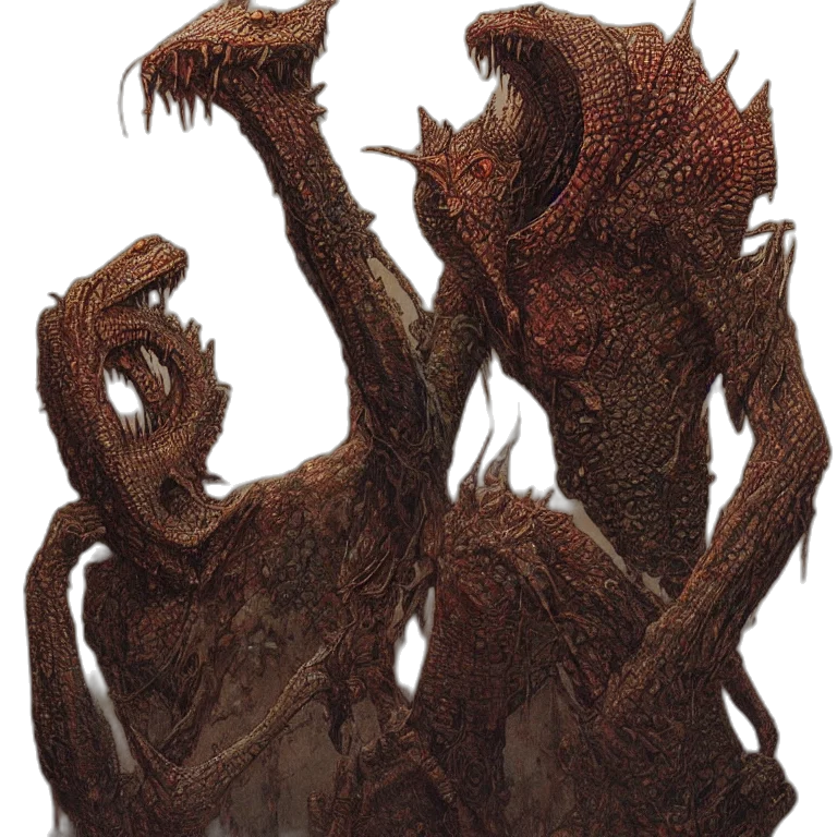 dragon, creature, staff, mask transparent PNG cut-out