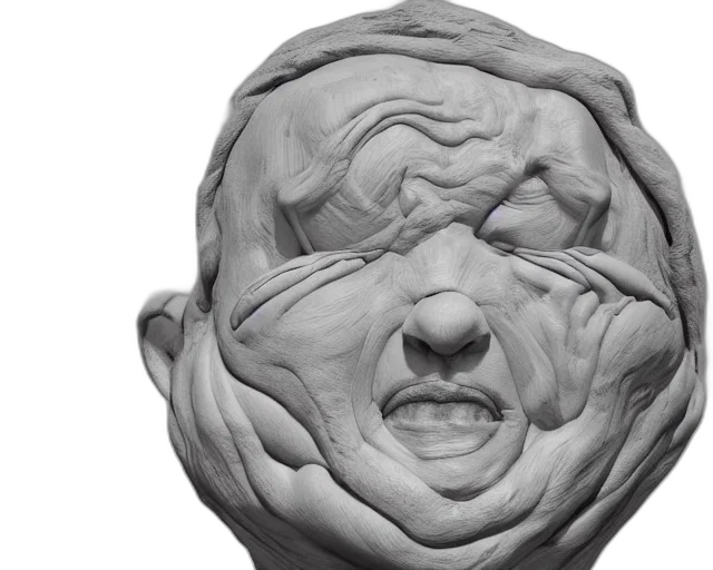 face, mask, creature, 3d render transparent PNG cut-out