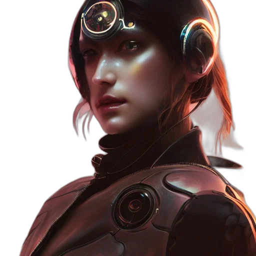 robot, face, staff, jacket transparent PNG cut-out
