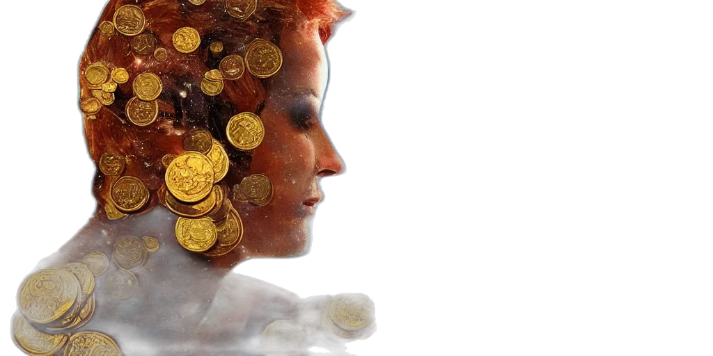 jewelry, golden, astral, head transparent PNG cut-out