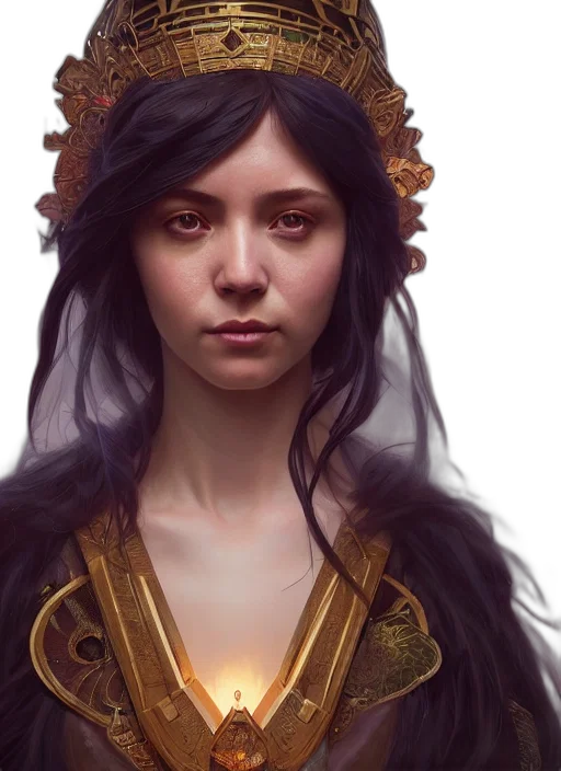 crown, face, jewelry, fantasy art transparent PNG cut-out