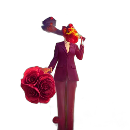 staff, crown, hat, flower transparent PNG cut-out