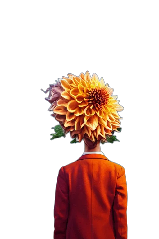 flower, crown, jacket, face transparent PNG cut-out