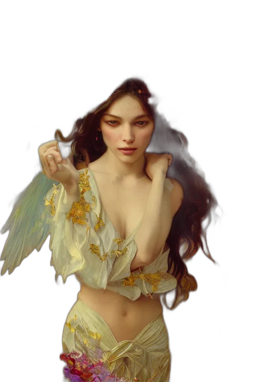 jewelry, dress, fantasy art, oil painting transparent PNG cut-out