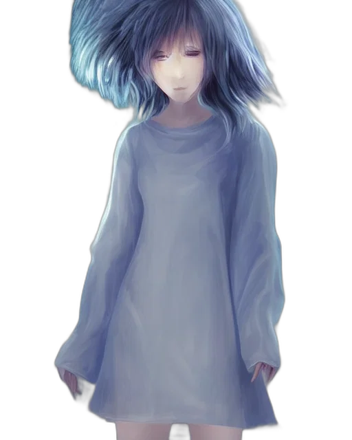 dress, hair, creature, face transparent PNG cut-out