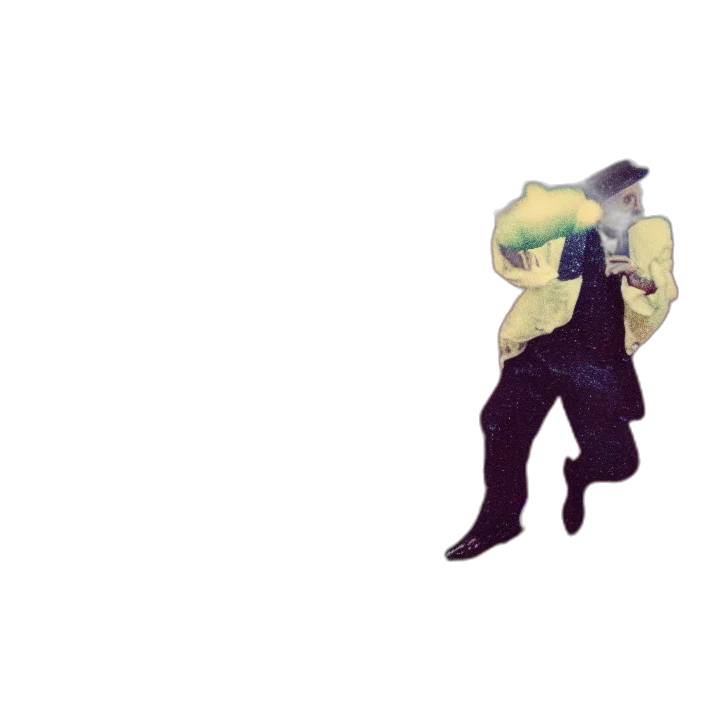 jacket, robot, hat, staff transparent PNG cut-out