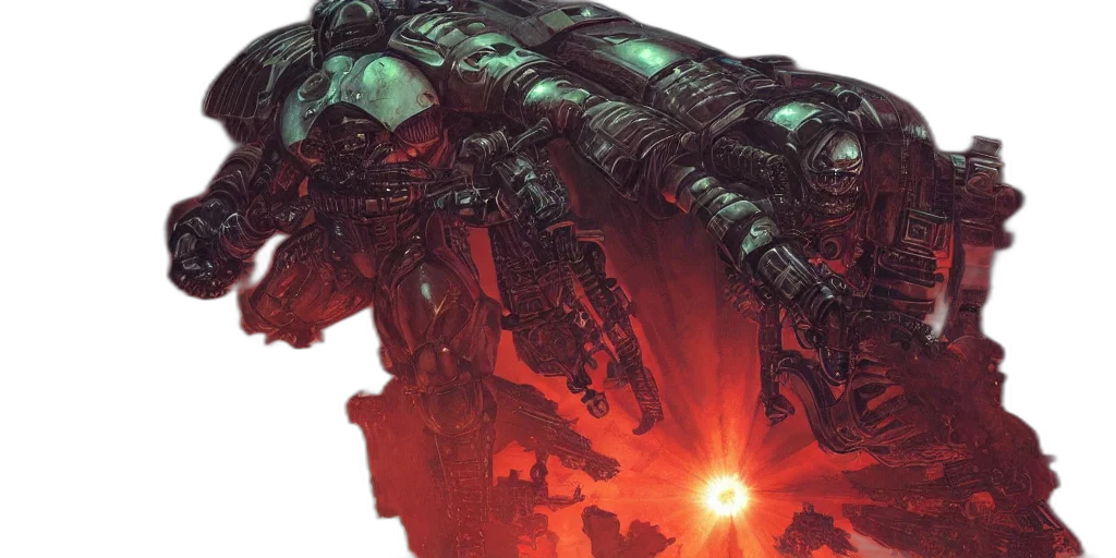 robot, weapon, concept art, cyberpunk transparent PNG cut-out
