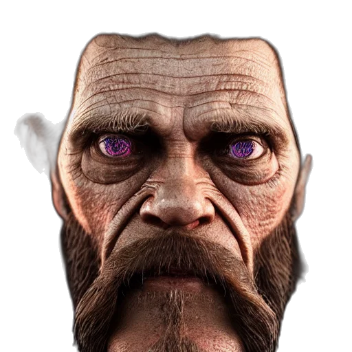 face, mask, creature, staff transparent PNG cut-out