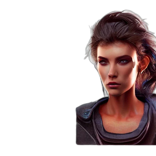 face, jacket, robot, concept art transparent PNG cut-out