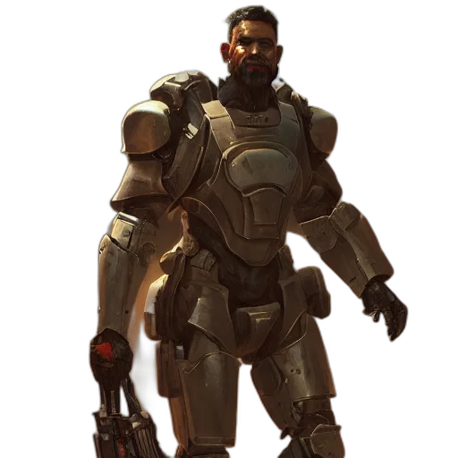 robot, weapon, staff, face transparent PNG cut-out