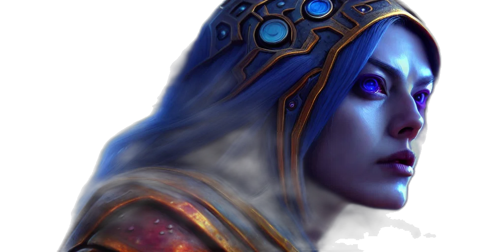 face, fantasy art, concept art, 3d render transparent PNG cut-out