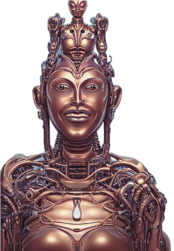 robot, jewelry, crown, face transparent PNG cut-out