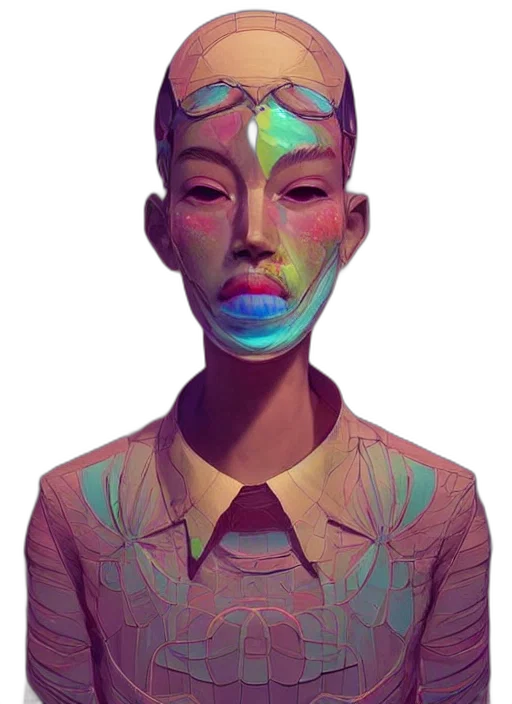face, mask, robot, creature transparent PNG cut-out