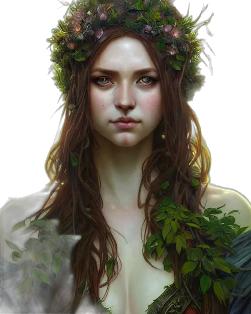 crown, face, dress, fantasy art transparent PNG cut-out