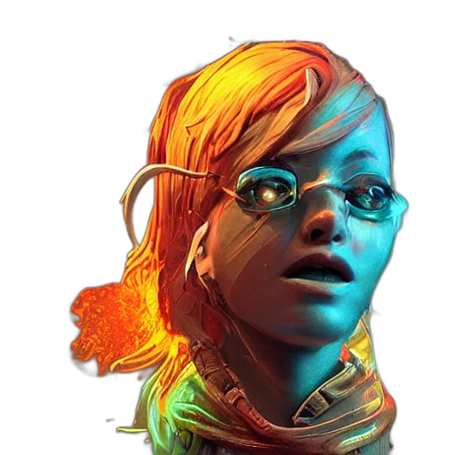 face, staff, robot, concept art transparent PNG cut-out