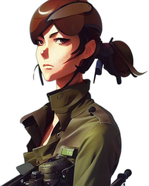jacket, staff, face, weapon transparent PNG cut-out