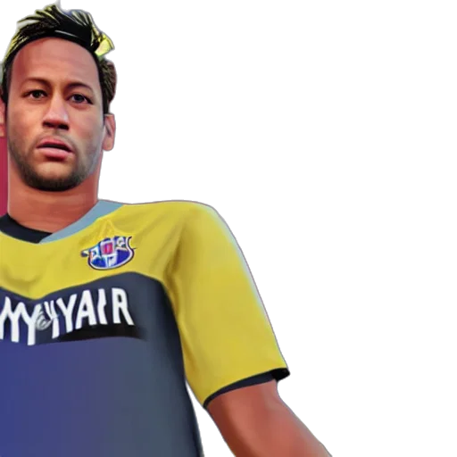 3d render, photorealistic, screenshot, neymar transparent PNG cut-out