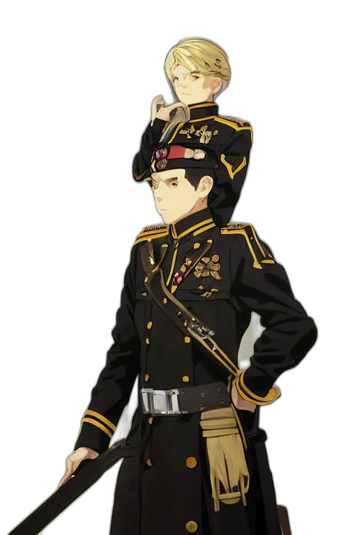 staff, crown, hat, jacket transparent PNG cut-out