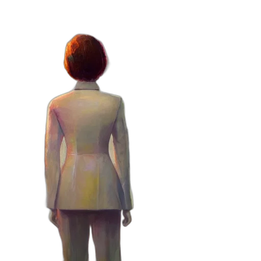 dress, jacket, robot, staff transparent PNG cut-out