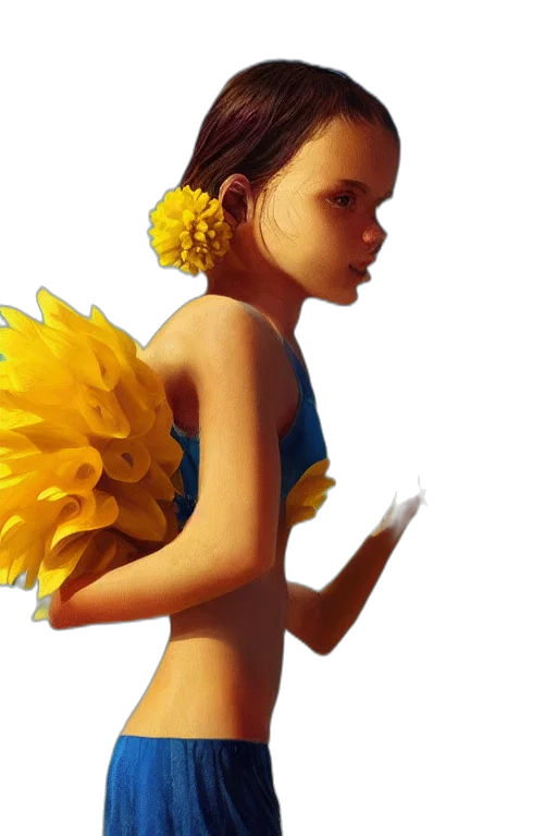 dress, flower, concept art, fantasy art transparent PNG cut-out