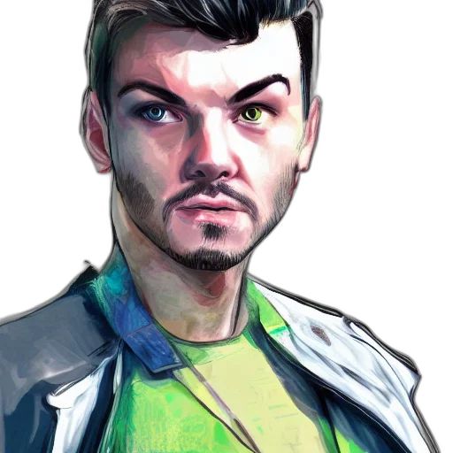 face, jacket, staff, creature transparent PNG cut-out