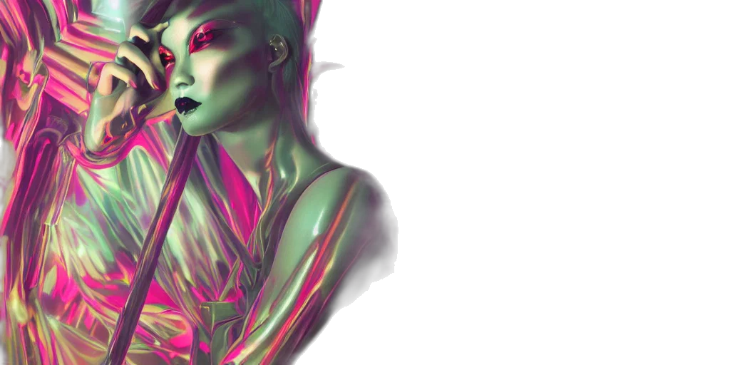 cyberpunk, fantasy art, concept art, 3d render transparent PNG cut-out