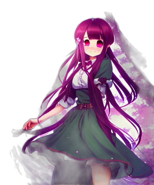 dress, staff, weapon, creature transparent PNG cut-out