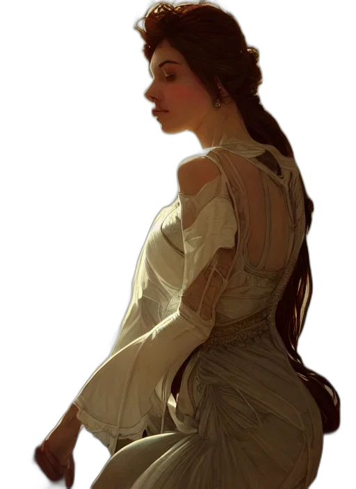 dress, crown, face, staff transparent PNG cut-out