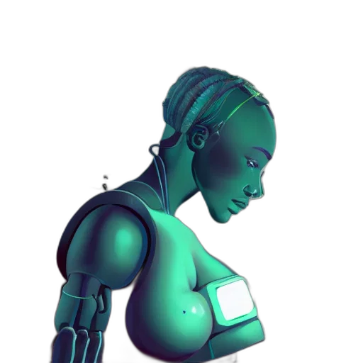 robot, cyberpunk, 3d render, concept art transparent PNG cut-out