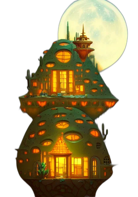 building, concept art, fantasy art, pixel art transparent PNG cut-out