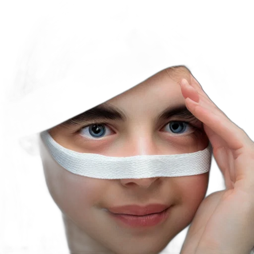 mask, face, hat, photorealistic transparent PNG cut-out