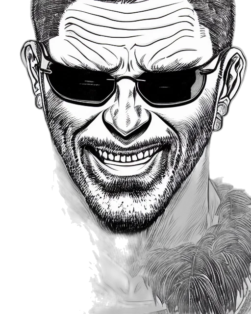 face, comic book art, cartoon, concept art transparent PNG cut-out