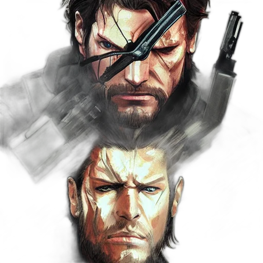 weapon, face, concept art, comic book art transparent PNG cut-out
