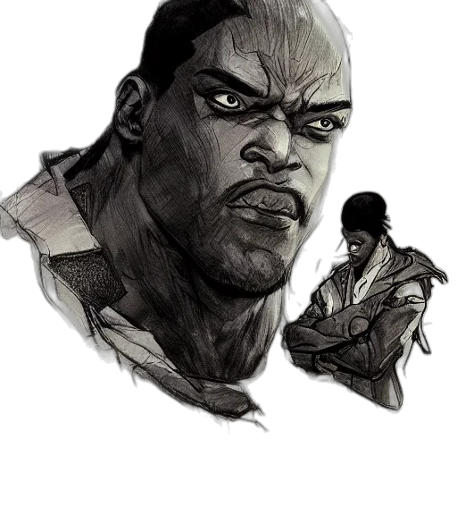 jacket, face, comic book art, concept art transparent PNG cut-out