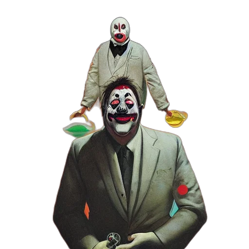 mask, jacket, concept art, 3d render transparent PNG cut-out