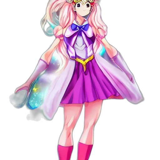 dress, staff, anime, pixel art transparent PNG cut-out