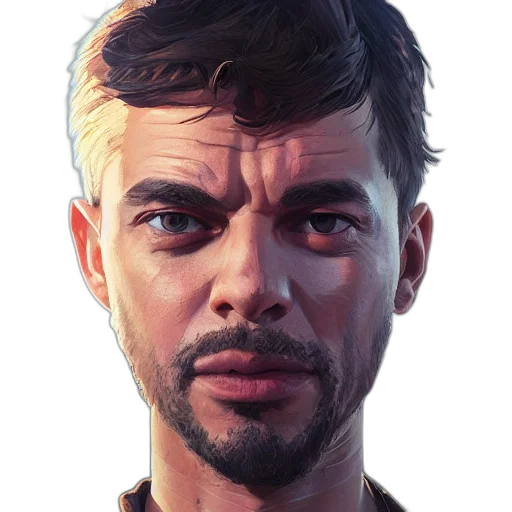 face, staff, hair, jacket transparent PNG cut-out