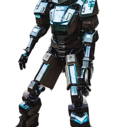 robot, weapon, concept art, 3d render transparent PNG cut-out