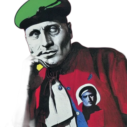 jacket, face, staff, hat transparent PNG cut-out