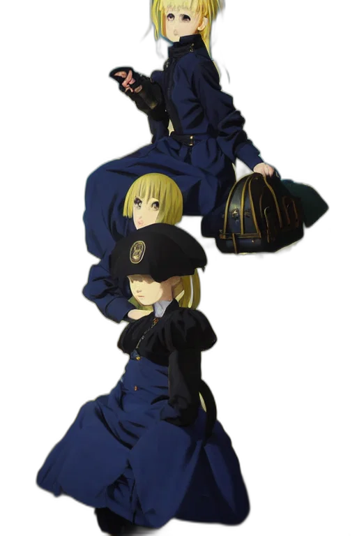 staff, jacket, hat, dress transparent PNG cut-out