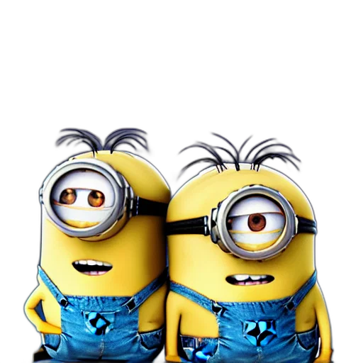3d render, cartoon, concept art, minions transparent PNG cut-out