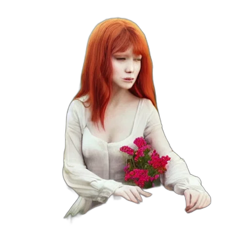flower, dress, jewelry, photorealistic transparent PNG cut-out