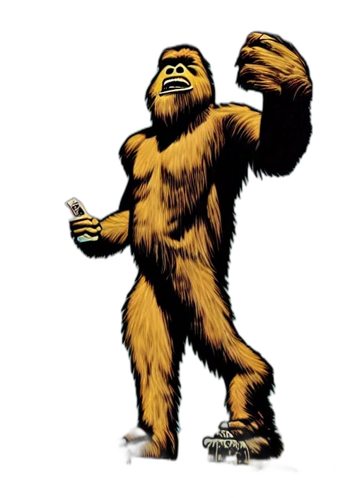 creature, animal, staff, comic book art transparent PNG cut-out