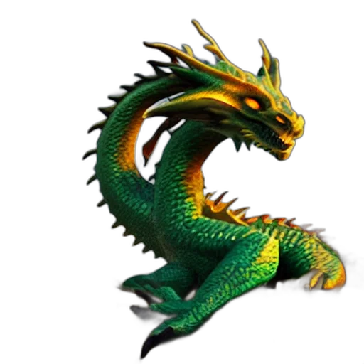 dragon, staff, animal, creature transparent PNG cut-out