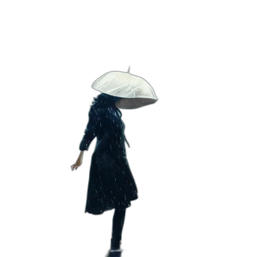 umbrella, dress, hat, staff transparent PNG cut-out