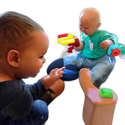 3d render, playing, dall, much transparent PNG cut-out
