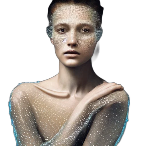 dress, face, jewelry, hair transparent PNG cut-out