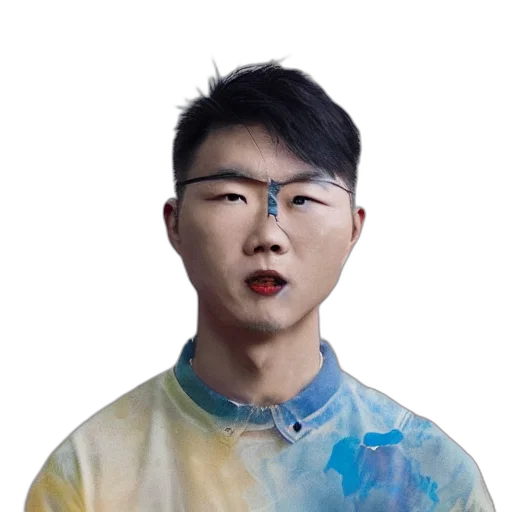 face, staff, jacket, creature transparent PNG cut-out