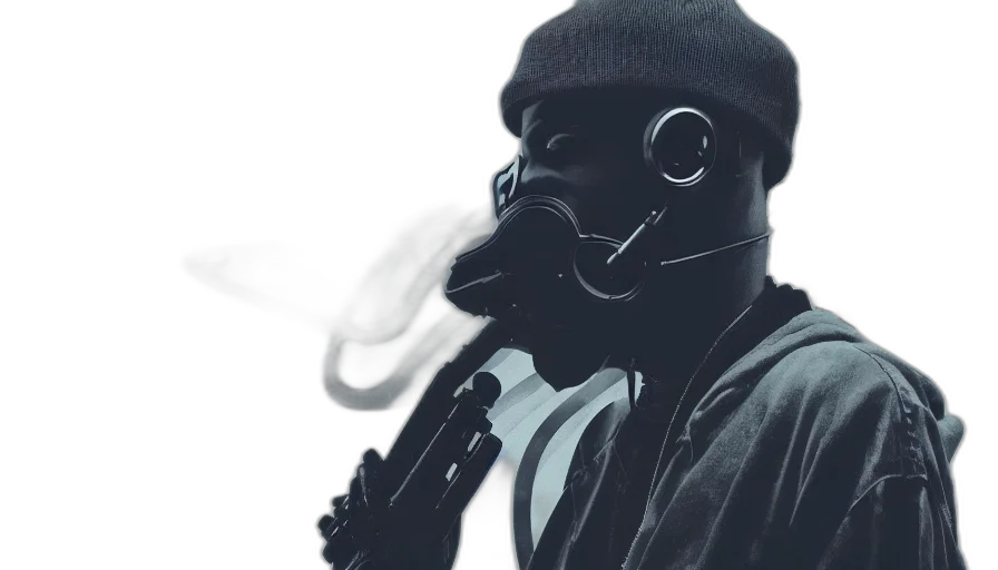 mask, jacket, robot, staff transparent PNG cut-out