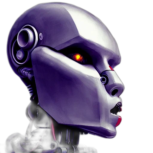 robot, face, mask, cyberpunk transparent PNG cut-out